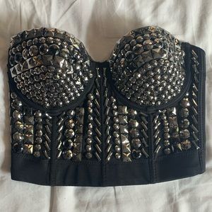 Beaded corset crop top size S